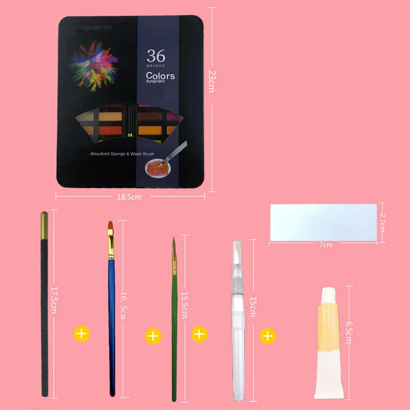 36 цветов твердая гуашь краска набор с акварель в порошке комплект принадлежности