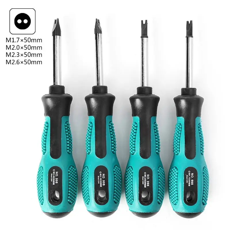 

4 Pcs 8cm Long Nonslip Handle Magnetic Spanner Head Screwdriver Set Hand Tool A0KF