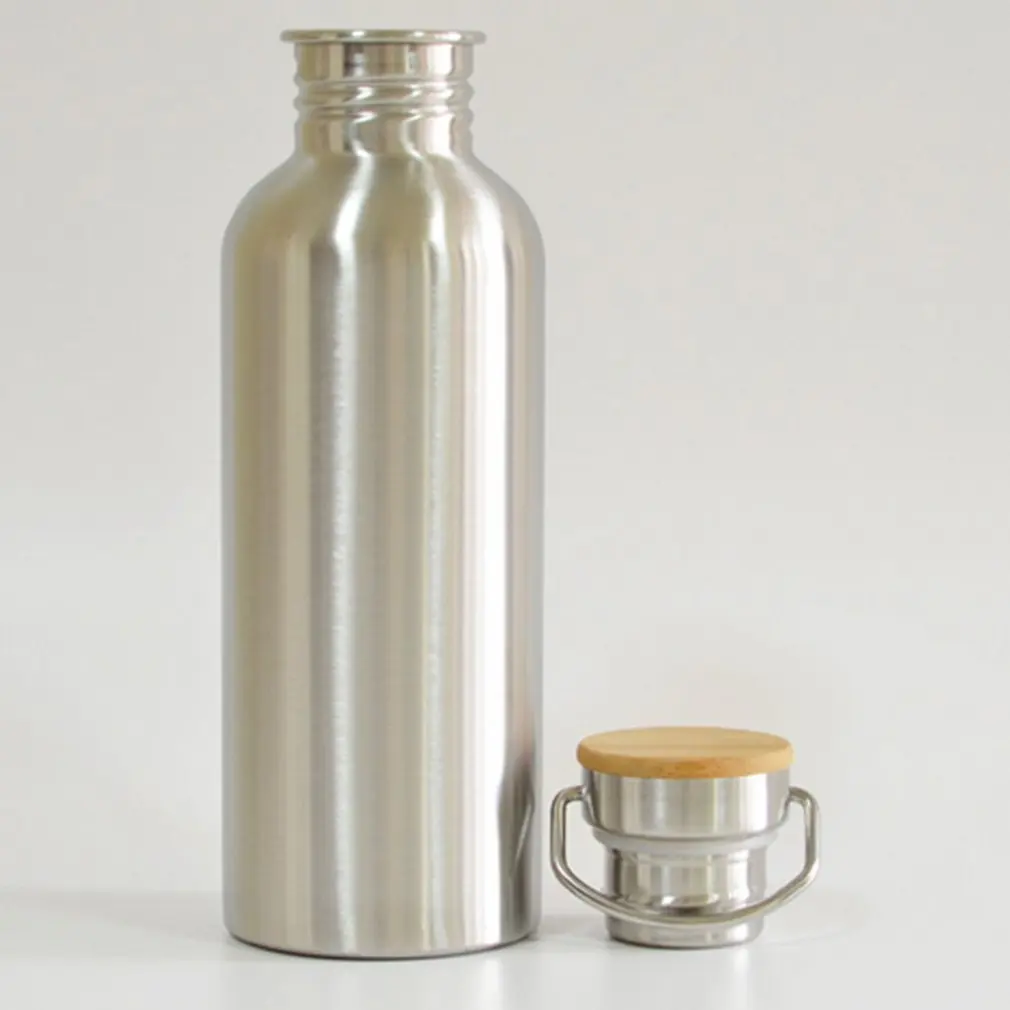 Прочная бутылка для воды из нержавеющей стали бамбуковая Крышка герметичная