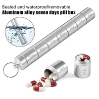 1pcs portable pill case 7 days travel pill box aluminum alloy travel pill holder waterproof anti rust organizer detachable