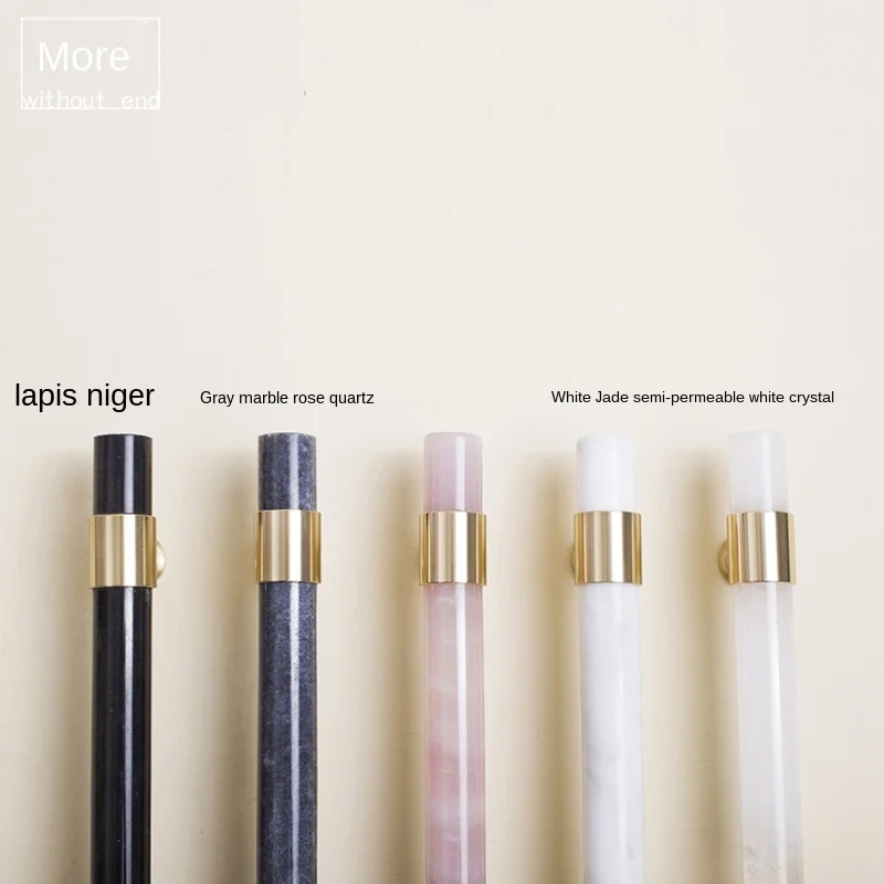 Ручка LZSM из хрусталя/мрамора с латунной ручкой и в скандинавском стиле дверная