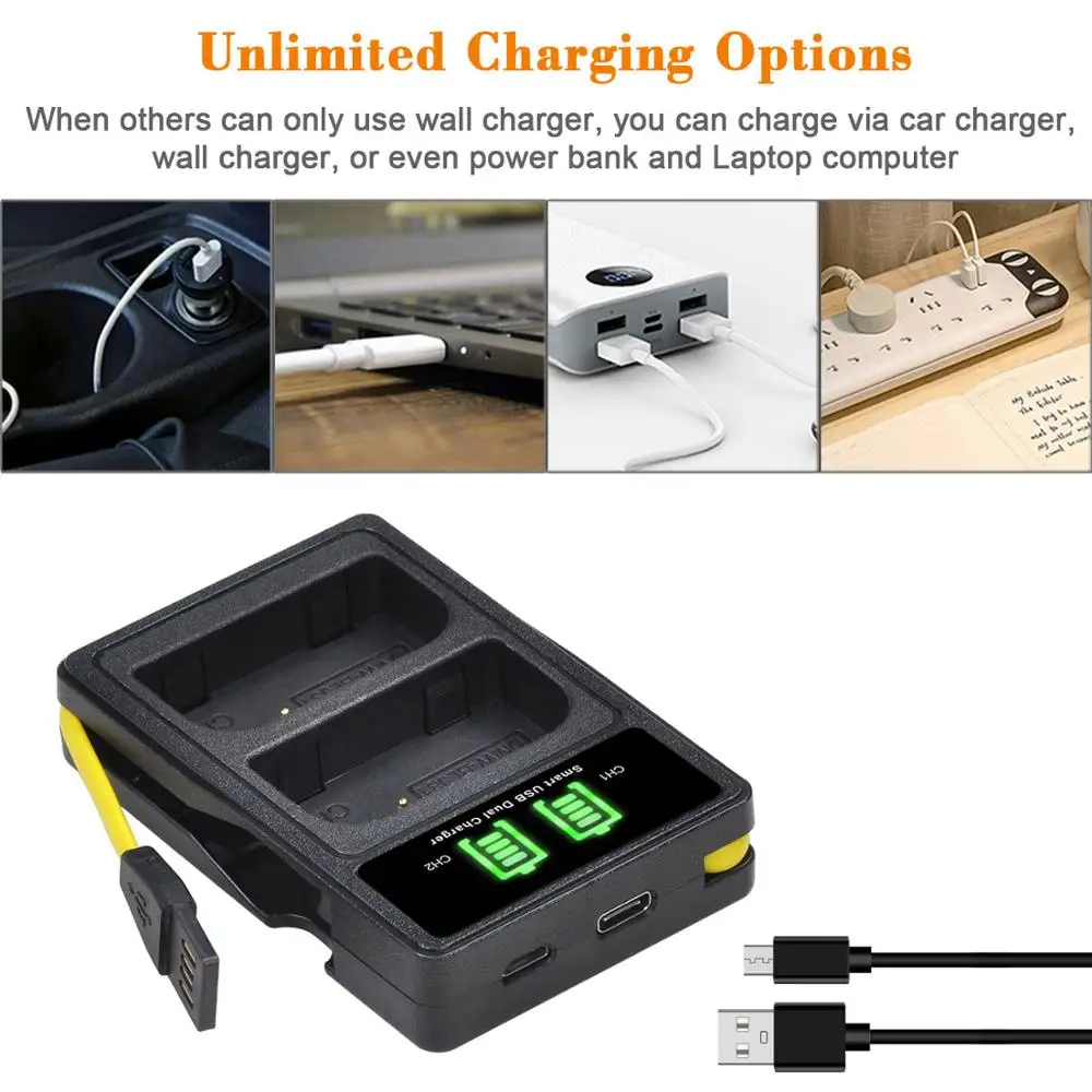 Зарядное устройство со светодиодной подсветкой 3 шт для беззеркальной камеры