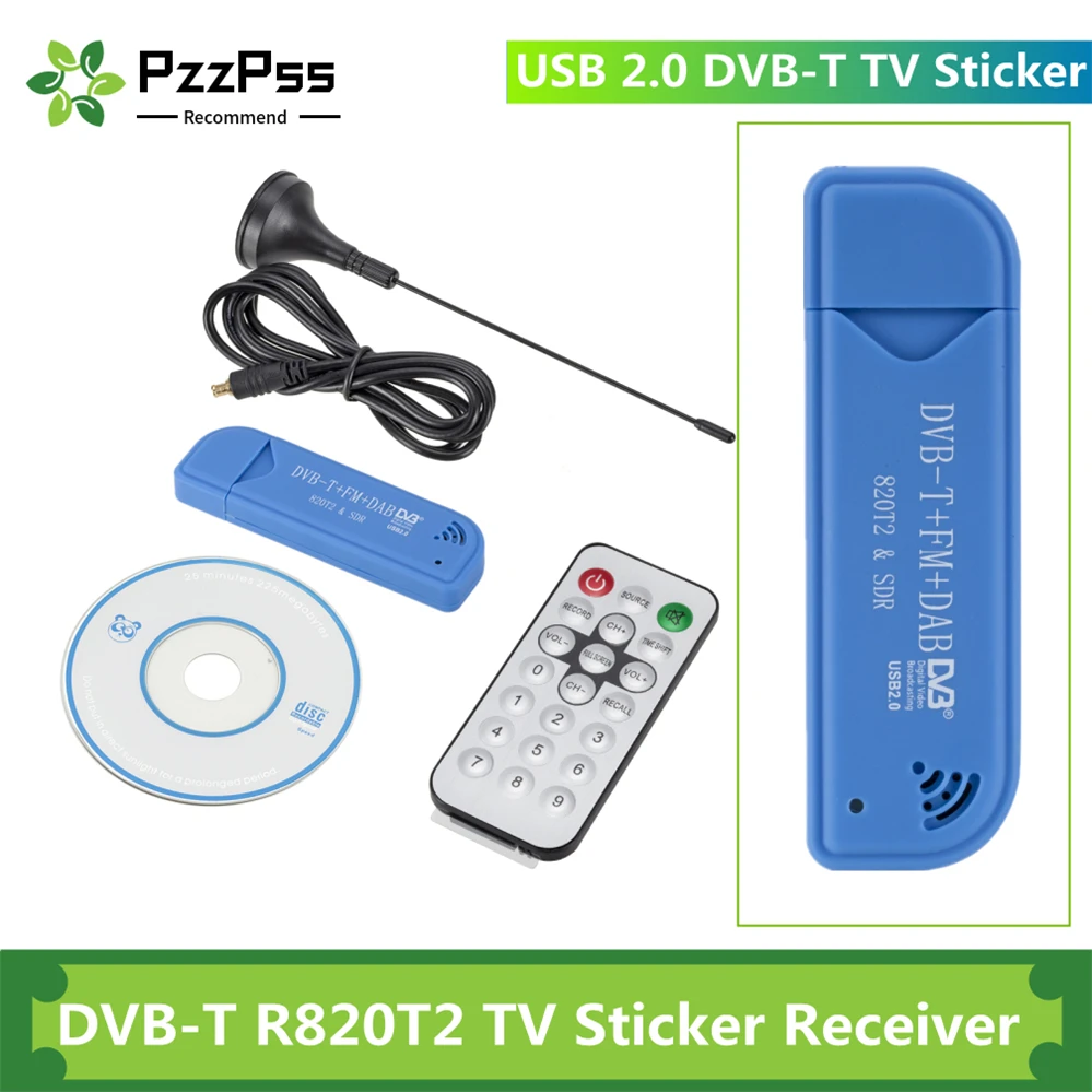 Мини приемник Цифровой PzzPss USB 2 0 с программным обеспечением радио DVB T R820T2