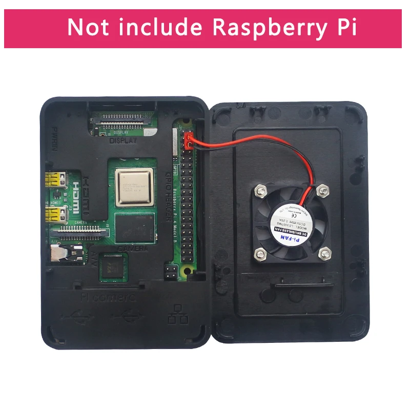 Raspberry Pi 4 чехол ABS корпус черный корпус совместимый вентилятор охлаждения для Raspberry Pi 4 Модель B