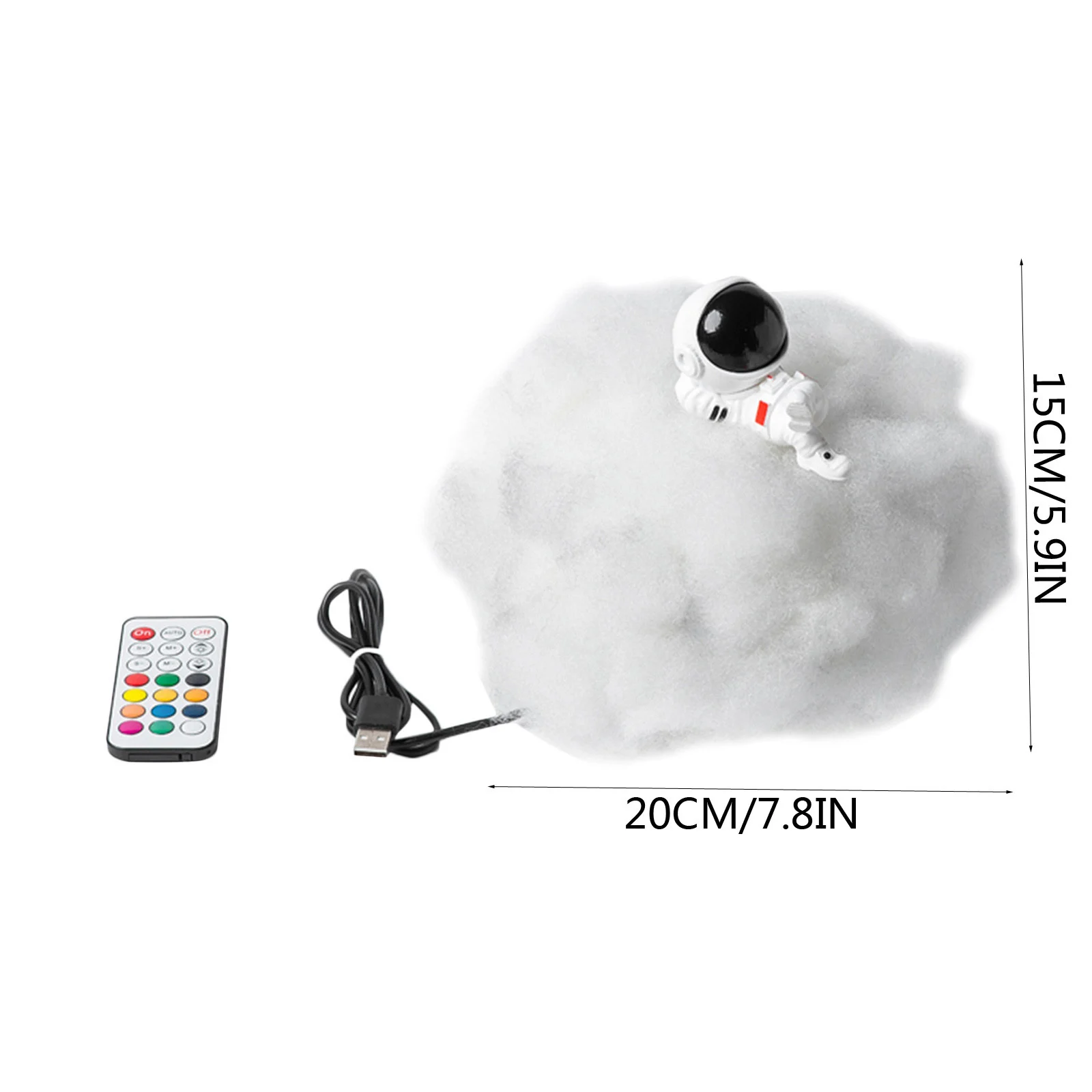 

New LED Colorful Cloud Astronaut Light USB Night Light Rainbow Effect Bedroom Remote Control Creative Gift for Children