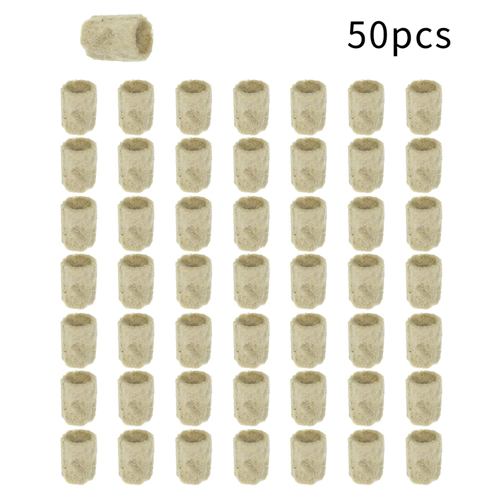 

50pcs Soilles Plantin Sponge Planting Grow Grodan Starter Cylindrical Seedling Rockwool Block Seed Raising Hydroponic Plug