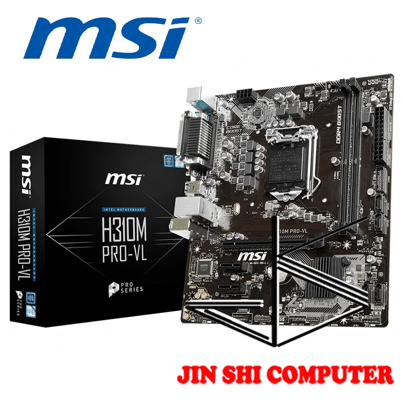 

NEW MSI H310M PRO-VL Supports 8th Gen Intel® Core™ LGA 1151 socket Supports DDR4 Memory, up to 2666MHz VGA Port USB LAN