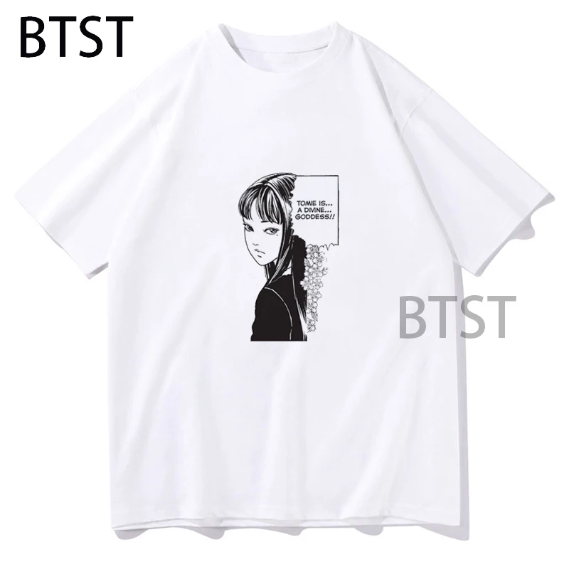 

Tomie Junji Ito T Shirt Men Woman Cotton T-shirt Short Sleeves Horror Manga Uzumaki Graphic Clothing Fashion Round Neck Clothing