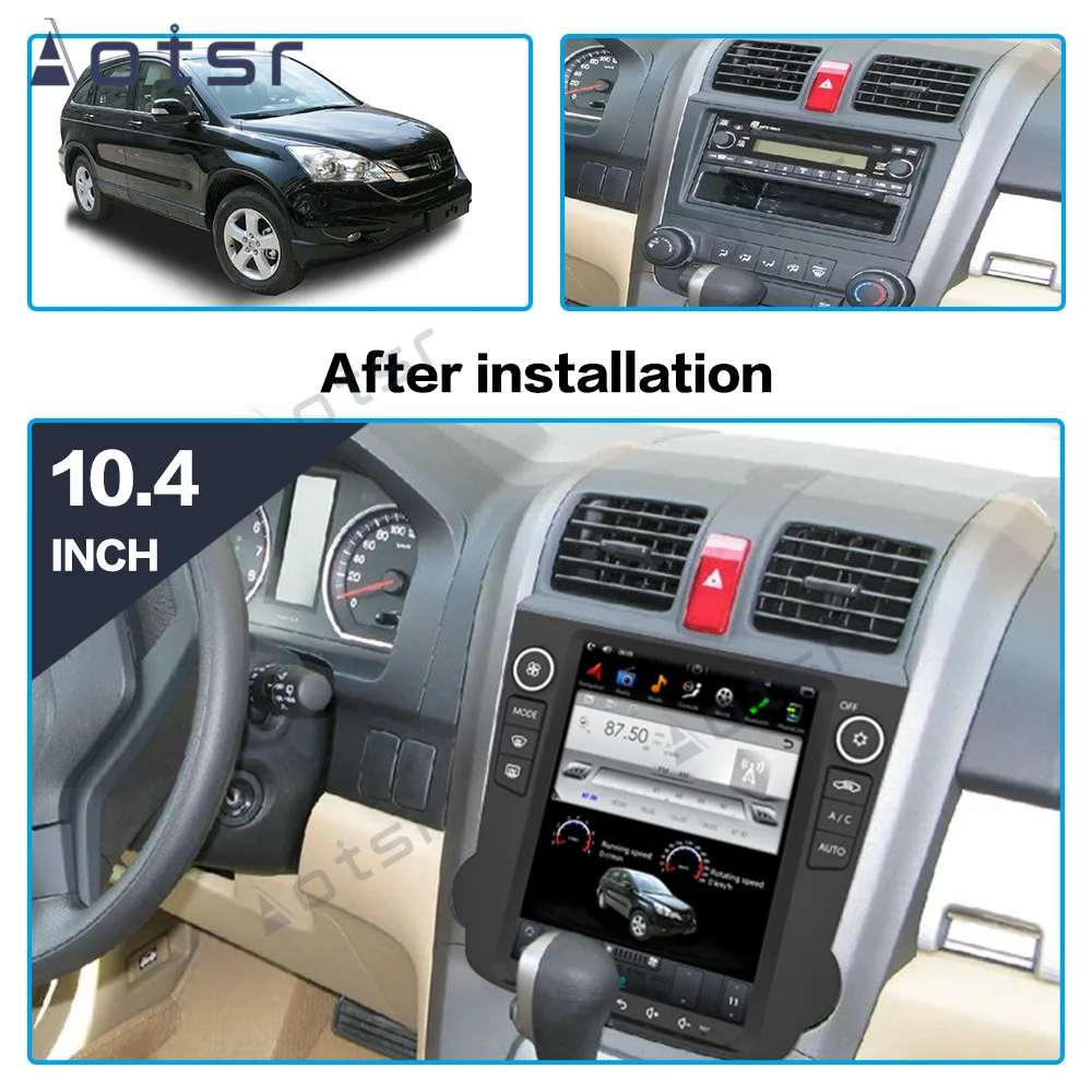 PX6 car Radio Carplay Android 9.0 4G-64G Tesla Style Screen For Honda CRV 2006-2011 Car Dashboard Multimedia Head Unit Stereo | Автомобили