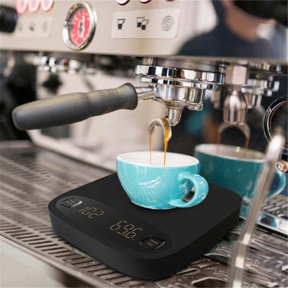 

USB Coffee Scale with Timer 2KG/0.1g Precision Electronic Kitchen Scale LED Digital Waterproof Scale Mini Household Baking Scale