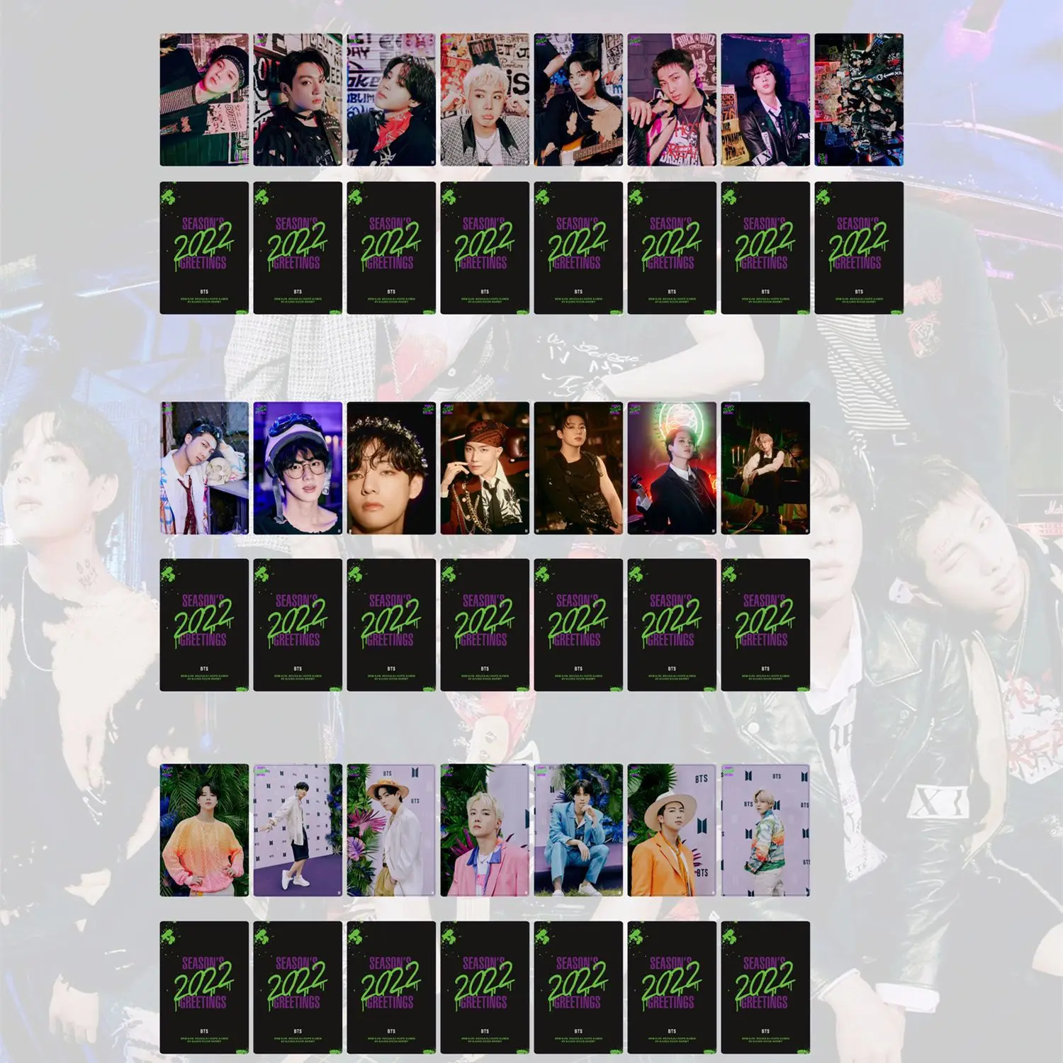 

7Pcs/Set Kpop Bangtan Boys Photocard New Album 2022 Season's Greetings Postcard Photo Card Lomo Card JIMIN RM JK Fans Collection