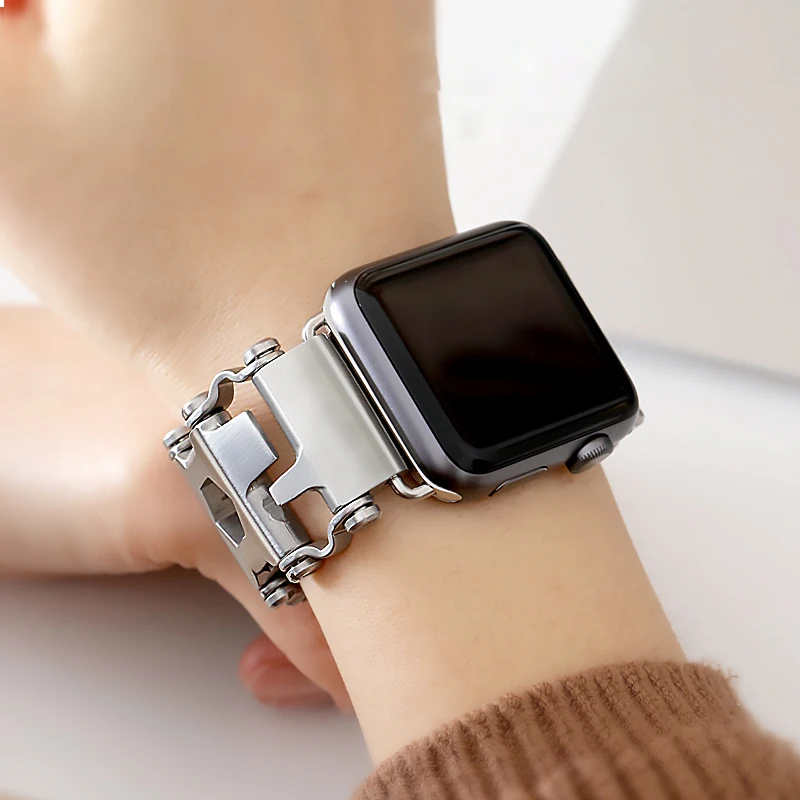 Для Apple Watch 5 комбинированные гаджеты матовый браслет из нержавеющей стали 304 с