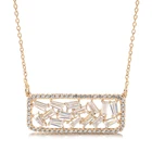 Ожерелье женское из натурального циркония под розовое золото 585 пробы