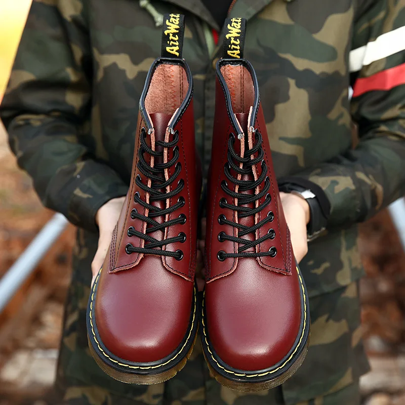 Мужские ботинки Ботинки martin из натуральной кожи мужские ботильоны на шнуровке