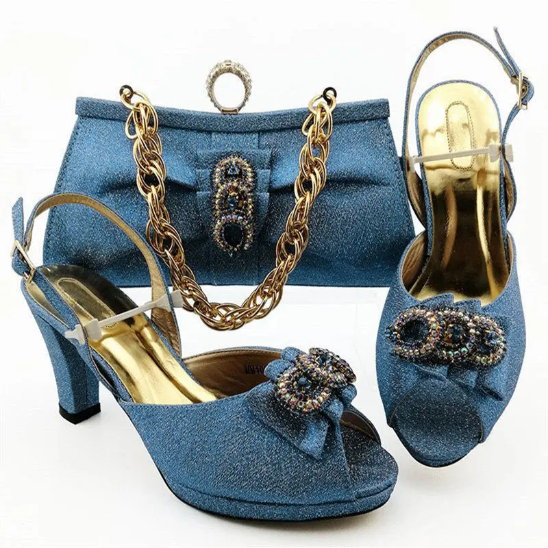 

African Design Spike Heels 8.5CM Ladies Shoes And Bag Set Latest Style Elegant Party Shoes And Bag Set For Evening Party