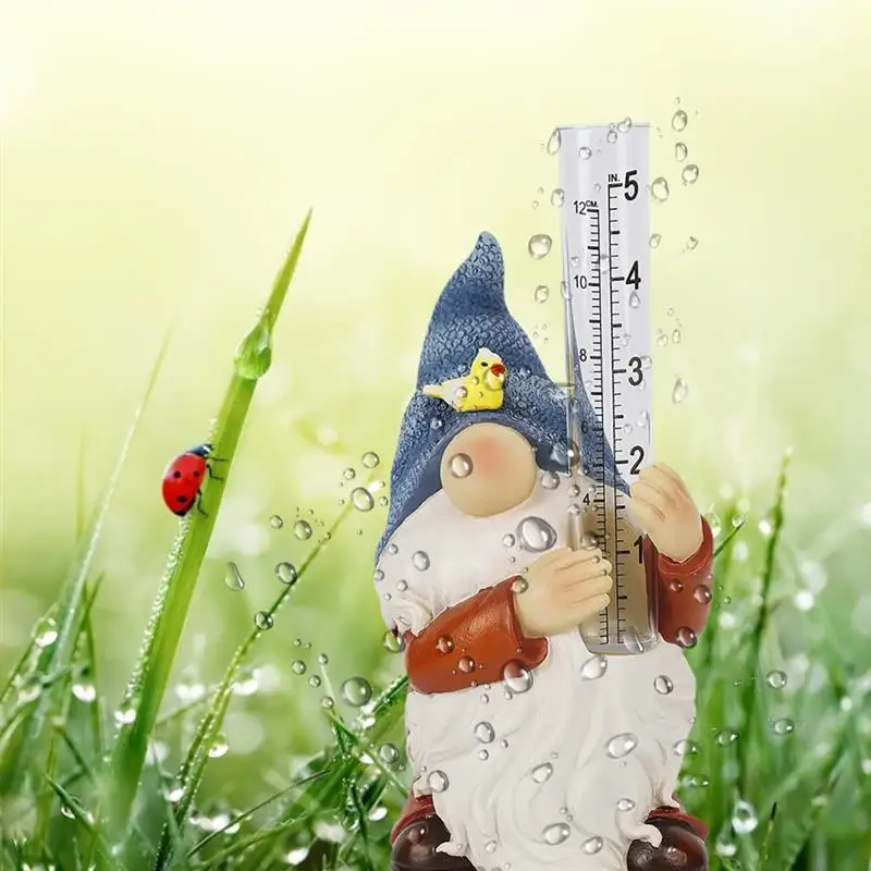 

Realistic Practical Crafts Display Mold Decoration Goblin Rain Gauge Resin Garden Statue with Rain Gauge for Garden Yard Decor