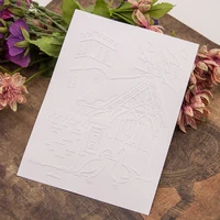 house casttle tree embossing folder for card making supplies scrapbooking paper crafting stamps dies stencils embosser template
