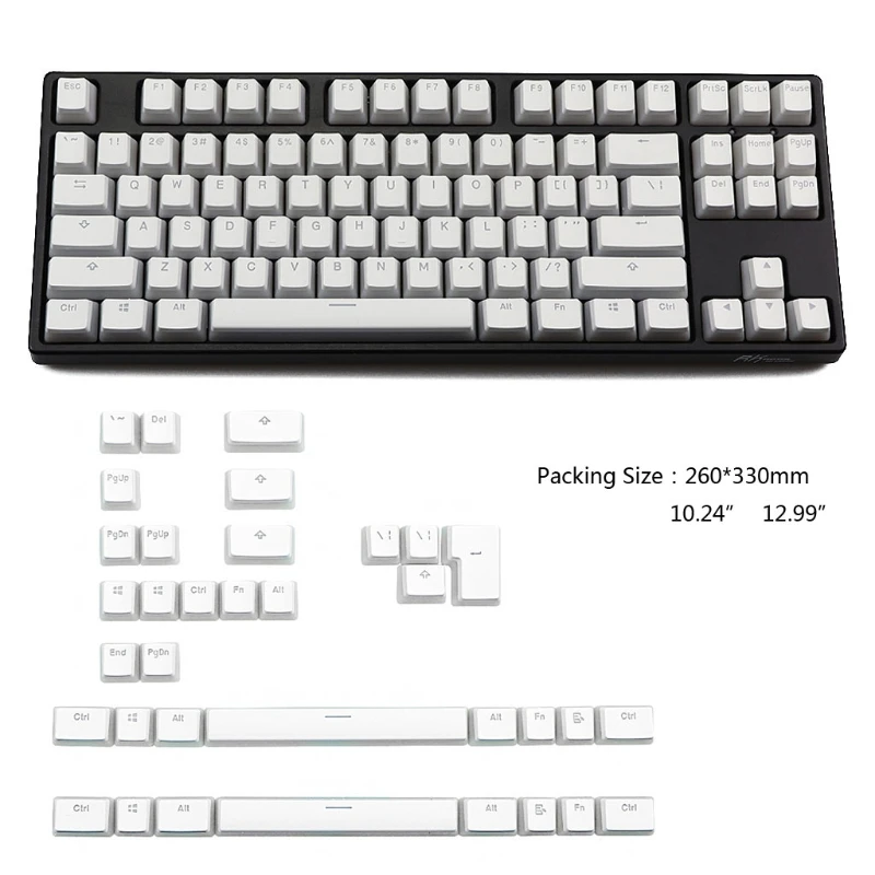 

2021 New RGB 143 Keycaps White Pudding Double Skin Milk Backlit Keycap Keychron K4 K6 K8