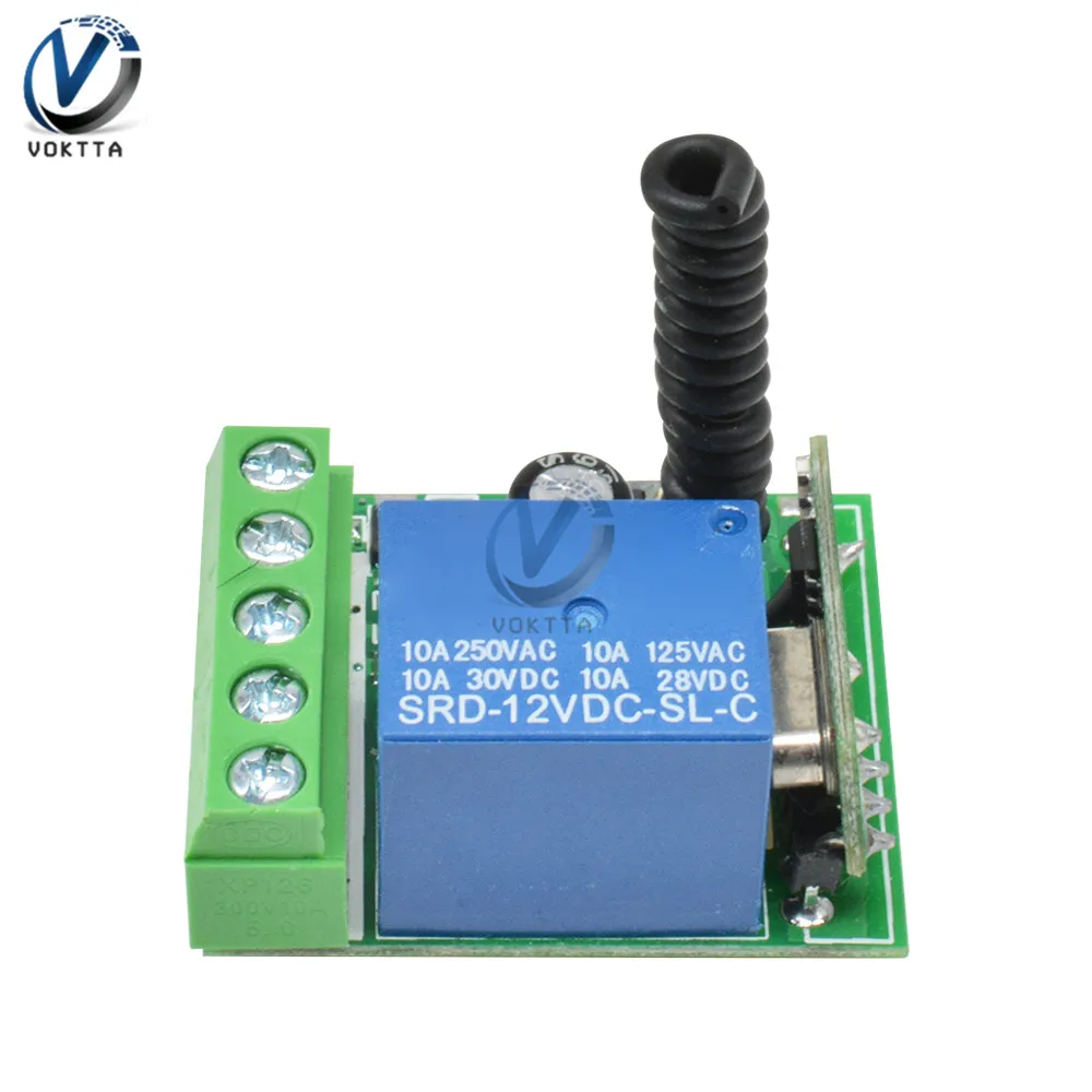 Беспроводной релейный модуль DC 12 В 433 МГц 1-канальный Радиочастотный пульт