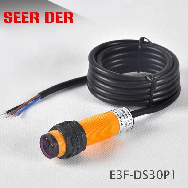 Фотоэлектрический переключатель E3F DS30P1 6 36VDC 30 см датчик M18 PNP NO 3 провода диффузное