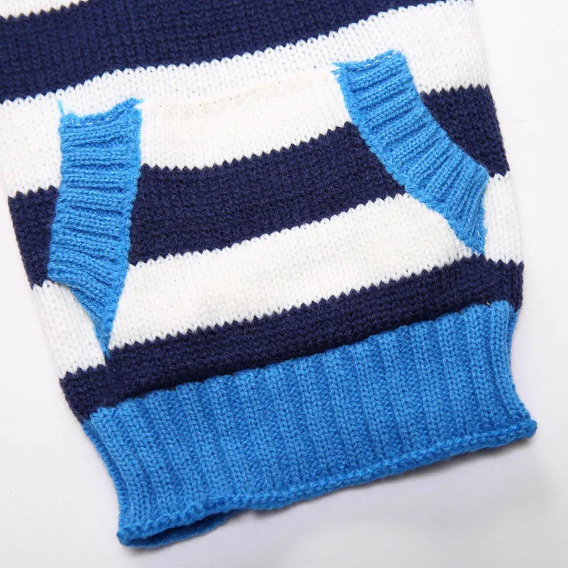 Женская одежда для собак свитер в полоску теплая куртка мягкая трикотажная