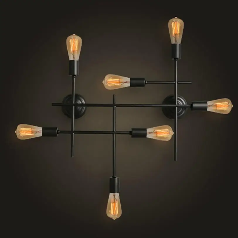 European style simple 7 head wall lamp iron art branch corridor study hotel personalized lighting | Лампы и освещение