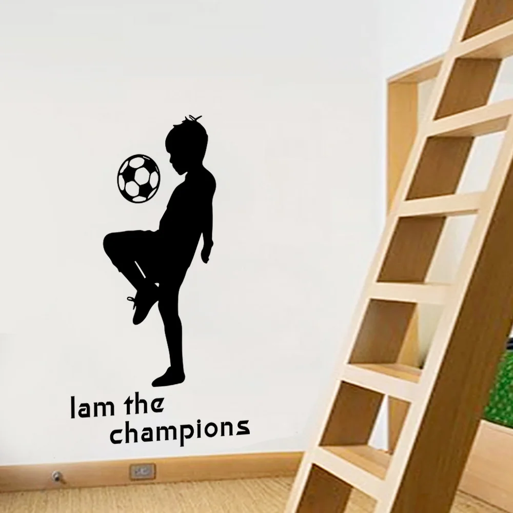 Игра в футбол мальчик Цитата стикер на стену удаление настенный s домашний