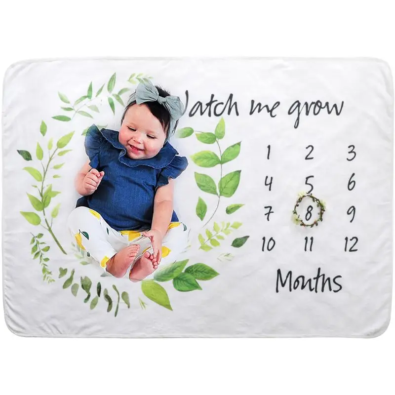 

Baby Monthly Milestone Blanket Photo Props Newborn Boys Girls Shower Gifts Photography Pad