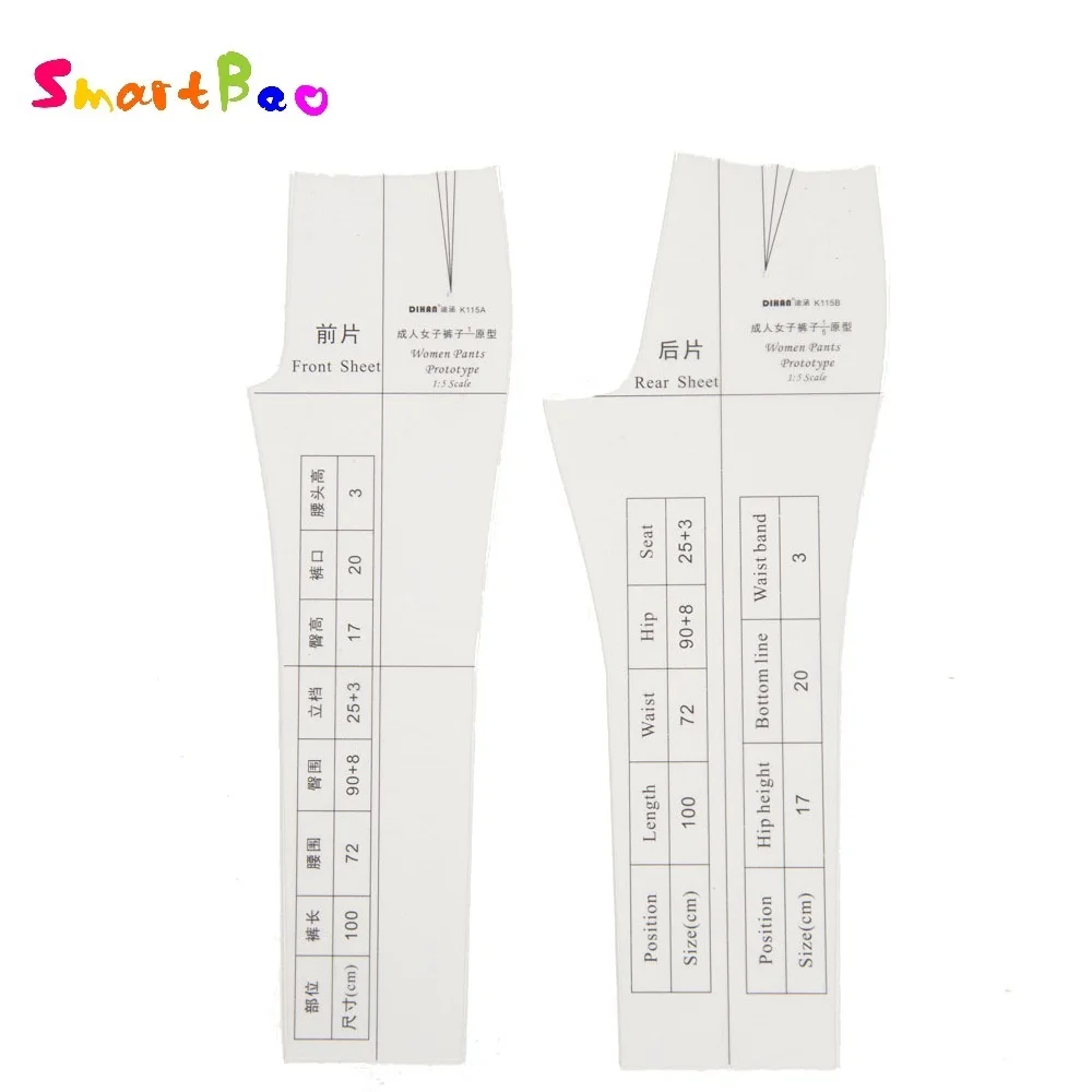 1:5 Women Pant Ruler for Doll 1/5 Scale Women's Trousers Prototype Pattern Making Small Pants Template