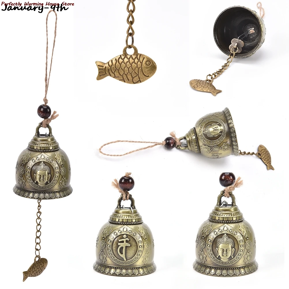 

1Pcs Gift Ambachten Voor Good Luck Lucky Zegen Feng Shui Wind Chime Boeddhabeeld Patroon Bell Fortuin Thuis Auto opknoping Decor