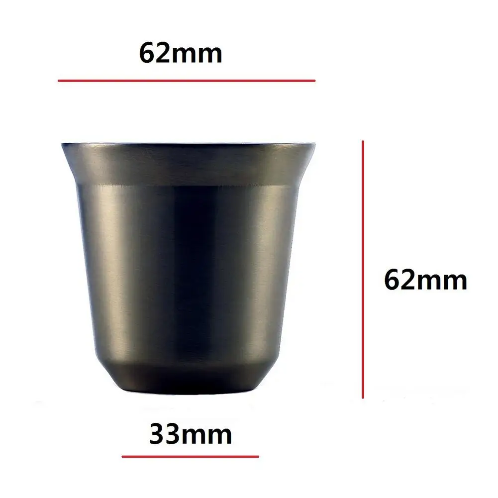 

80ml Coffee Capsule Cup Double Food Grade Stainless Steel Reusable Espresso Mugs Coffeeware Accessories Cafe Kits No Cover