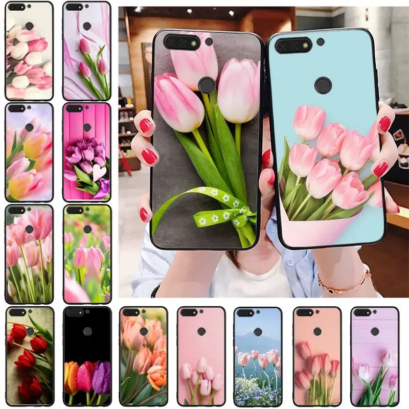 Babaite тюльпаны цветок весеннее поле Красный Розовый Фиолетовый чехол для телефона