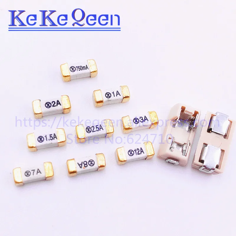 50 шт./лот 1808/2410 SMD предохранители одноразовый предохранитель 0.25A/0.5A/0.75A/1A/1.5A/2A/3A/3.15A/4A/5A/6.3A/7A/8A/10A/12A/15A