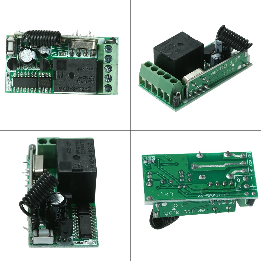 433Mhz DC 12V Universal RF Remote Control Switch Relay Receiver Module Mini 1CH Wireless Controls | Безопасность и защита