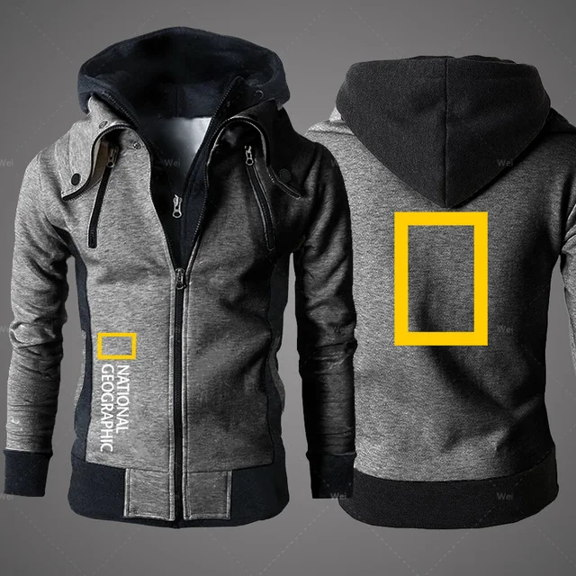 

2021 New Men's National Geographic Sweatshirt Clothing Casual Male Jacket Fleece Warm Hoodies Quality SportWear Harajuku Outwear