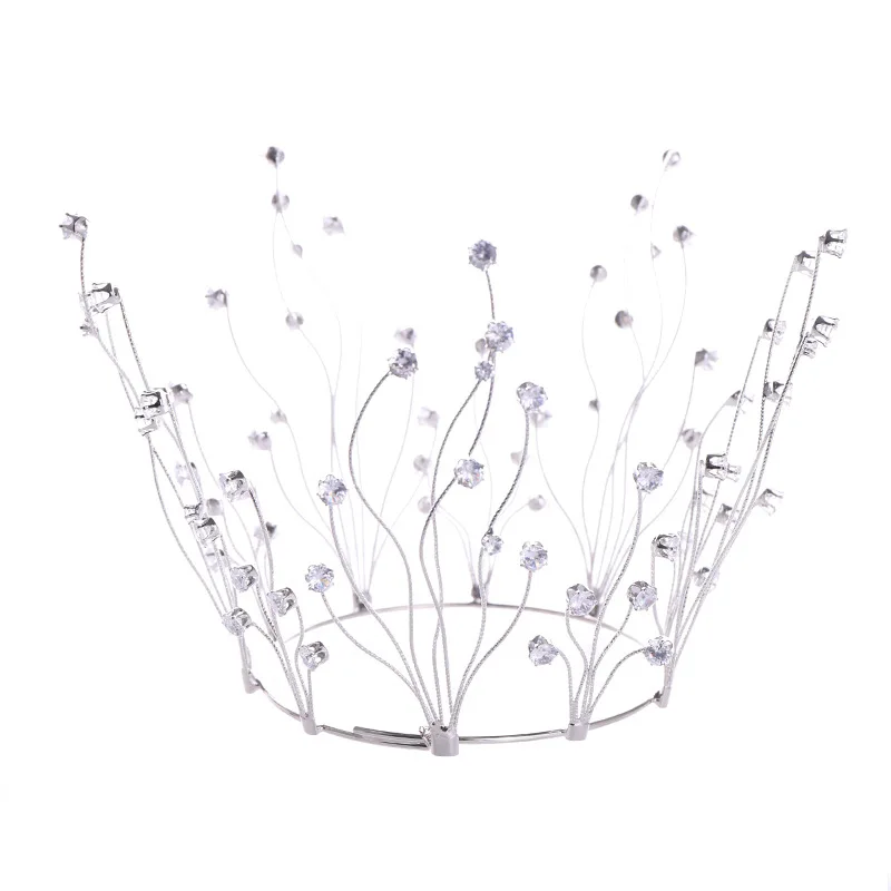 

Headband Wedding Hair Accessories Headpiece Baroque Tiara And Crown Fashion Princess Tiara Rhinestone Queen Tiaras and Crowns