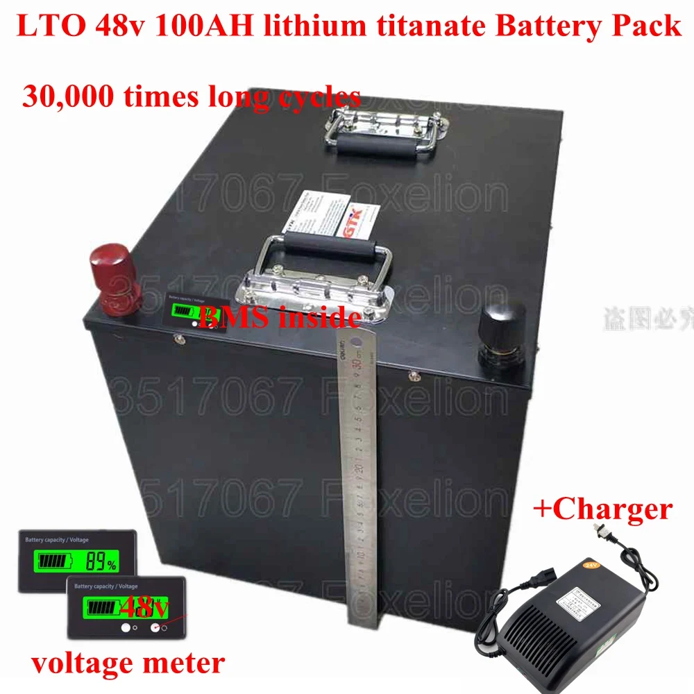 LTO 48v 100AH литиевый титановый Аккумулятор для лодки морских солнечных панелей 48v EV с BMS супер быстрая зарядка часов+ 10А зарядное устройство