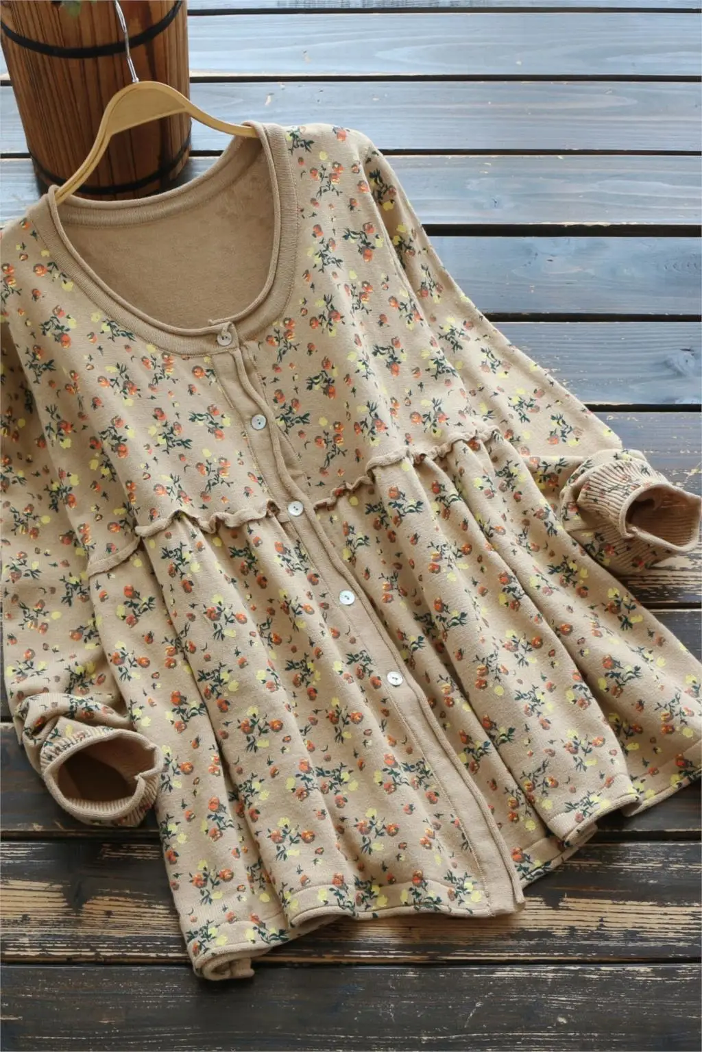 Mori Girl 2019 Women Sweater Floral Autumn Flower Printing Knit Cardigan Long sleeved Fashion Loose Tops YoYiKamomo |