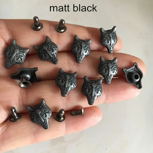 Matt Black Новое поступление! Золотые лисички заклепки, 11*14 мм модные DIY металлические заклепки Шпильки, кожаные поделки, ботинки, ремень, сумки, шляпа украшения 100 набор - Цвет: Matt Black