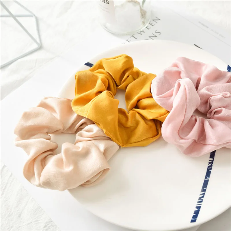 Женские резинки для волос с кольцом эластичные чистый цвет спортивных танцев