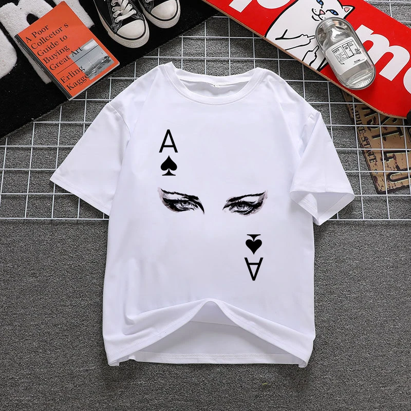 

Graphic tees tops Poker mask tshirts women funny t shirt O-neck T-shirt Vintage Ullzang Mujer_T-Shirt