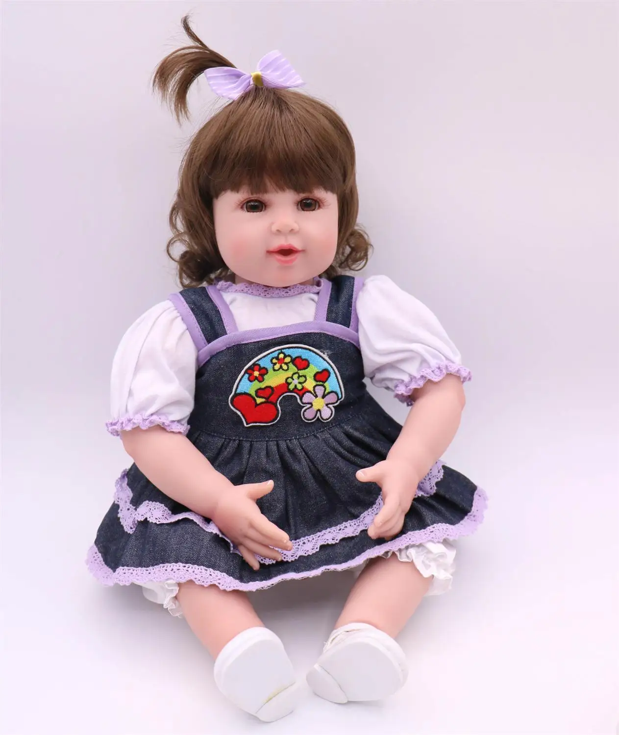 

Realistic Reborn Vinyl Silicone Baby Doll Cloth Body Silicone Baby Doll Vinyl 50cm Reborn Boneca Mini Babies Educational Kid Toy
