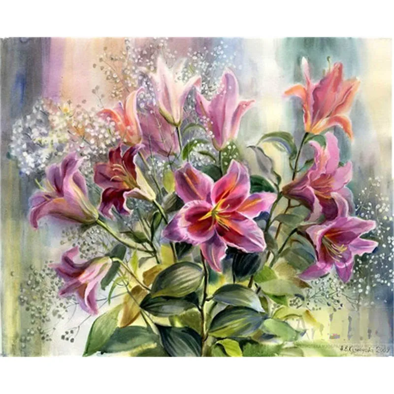 BAISITE DIY живопись по номерам ручная роспись холст Цветок Современная Настенная