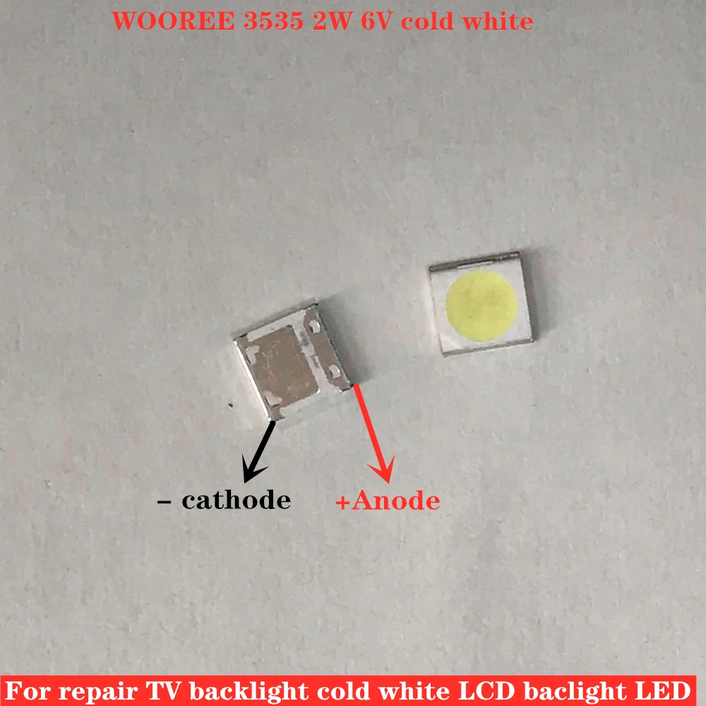 Фото 100 шт./лот Wooree SMD СВЕТОДИОДНЫЙ 3535 6V 2 Вт холодный белый свет WM35E2F-YR09B-eA для 100 шт./лот Wooree SMD СВЕТОДИОДНЫЙ 3535 6V 2 Вт холодный белый свет WM35E2F-YR09B-eA для