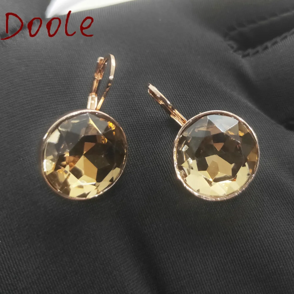 

Fashion Jewelry High Quality SWA Yellow Crystal Round Bella Stud Earrings Gifts for Women