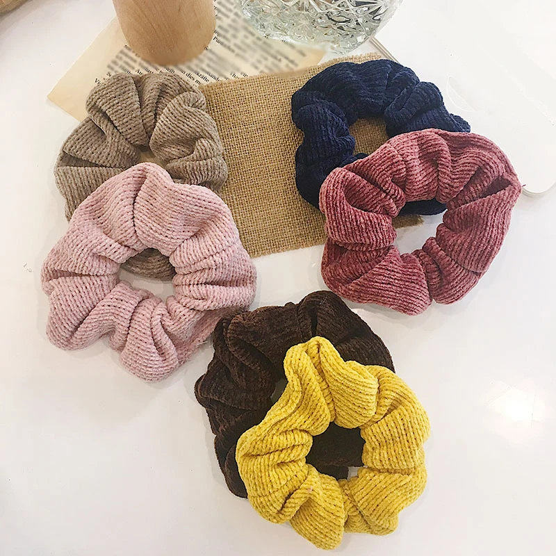 Модные трикотажные резинки для волос женщин и девушек эластичные вязаные