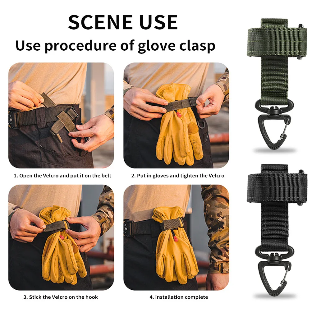 

Multi-purpose Nylon Gloves Hook Work Gloves Safety Clip Anti-lost Camping Hanging Buck Outdoor Tactical Gloves Climbing Rope