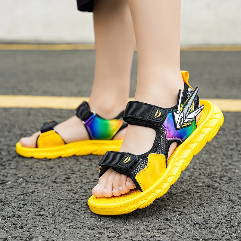 

Children's Summer Sandals Boy's Girl's Open Toe One Word Beach Sandals Soft Bottom Anti Slip Breathable Outdoor Casual Sandals