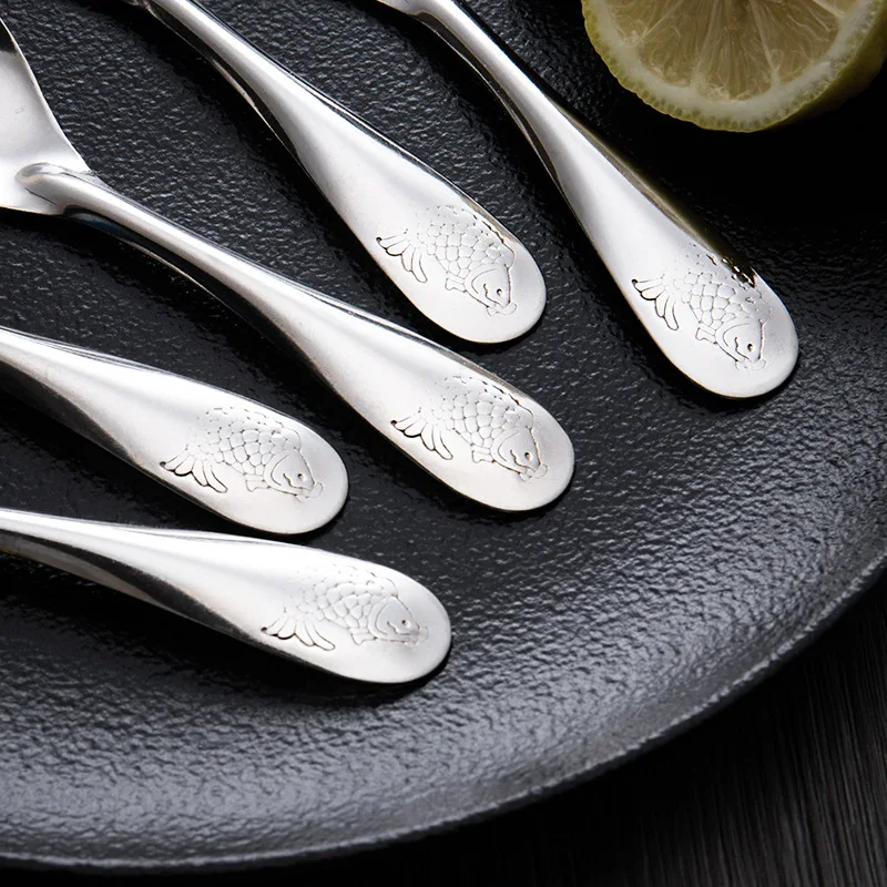 Милая маленькая ложка из нержавеющей стали для кофе и мороженого посуда Прямая