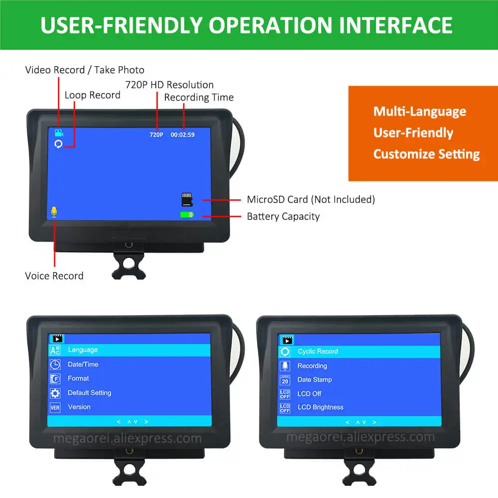 ЖК-экран для Megaorei2 720p HD прицел ночного видения Охотничья камера оптический